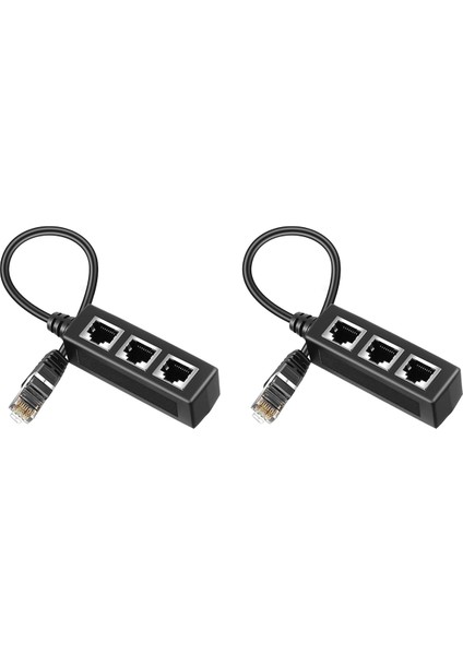 2x RJ45 Ethernet Splitter Adaptörü, Ethernet Splitter 1 Ila 3, Ev, Ofis, Okul Ağı Genişletme (Yurt Dışından)