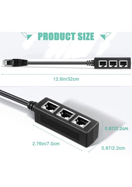 2x RJ45 Ethernet Splitter Adaptörü, Ethernet Splitter 1 Ila 3, Ev, Ofis, Okul Ağı Genişletme (Yurt Dışından) fırsatları
