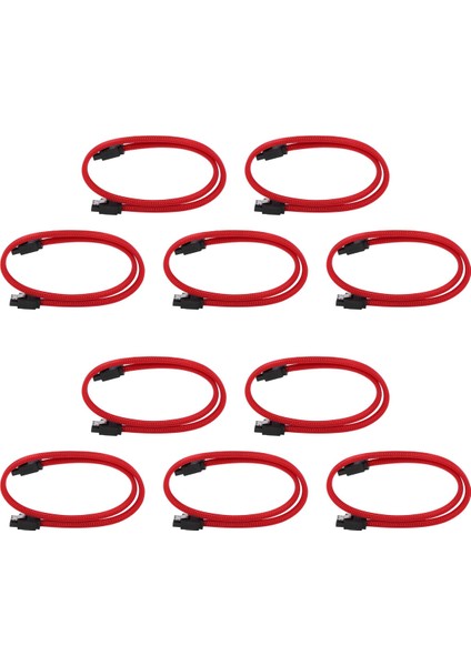 10PCS 50CM Sata 3.0 Iıı Sata3 7pin Veri Kablosu 6gb/s SSD Kablolar HDD Sabit Disk Veri Kablosu Knöğüt Premium Versiyon (Yurt Dışından)