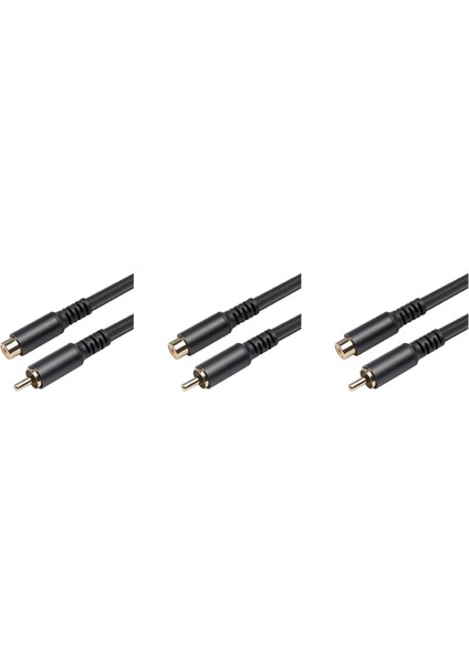 3x Rca Uzatma Kablosu Rca Sesli Video Kablosu Rca Hoparlör, Subwoofer, Kamera, Amplifikatör, 1.8m Için Kadın Kablosu (Yurt Dışından) fiyatları