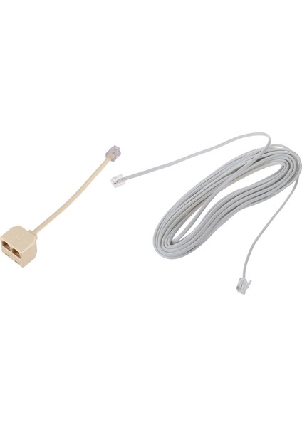2 Pcs RJ11 Parçalar: 1 Pcs 6P2C Modüler Telefon Telefon Kabloları Tel ve 1 Pcs 6P4C 2 Yolu Çıkış Telefon Jack Line Ayırıcı (Yurt Dışından) fiyatları