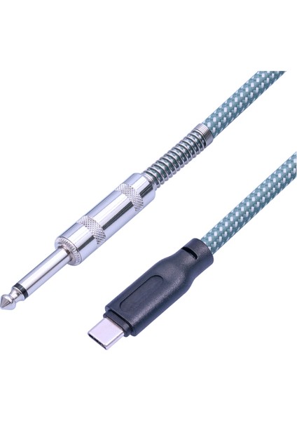 6.35MM Erkek-Usb Type-C Type Male Gitar Kablosu 1/4inch-Usb-C Kayıt Kordon Gitar USB C Kayıt Kablosu 1 Metre (Yurt Dışından)