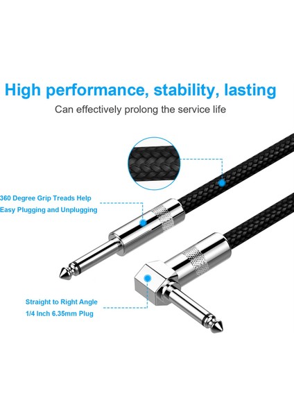 Gitar Kablosu 10FT Elektrik Enstrüman Kablosu Gitar Bas Amp Kordosu Elektrikli Mandolin Gitar Klavye Ses Kablosu (Yurt Dışından) indirimleri