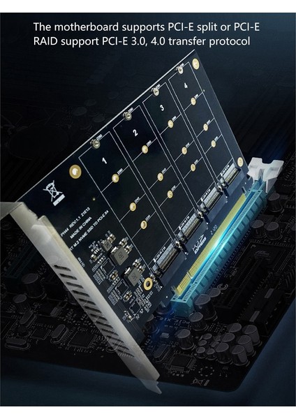 Pcıe&#39;den Nvme 4 Bay M2 M Anahtar Tip SSD - PCIE16X Genişletme Kartı Adaptör Arabası (Yurt Dışından) fırsatları