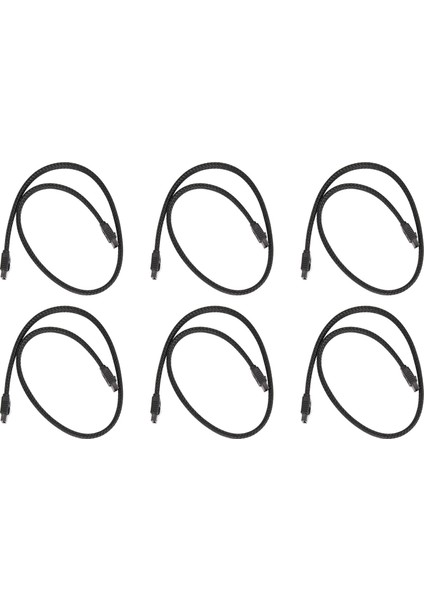 6x 50CM Sata 3.0 Iıı Sata3 7pin Veri Kablosu 6gb/s SSD Kabloları Naylonlu Kılıflı Premium Versiyonlu HDD Kablosu (Siyah) (Yurt Dışından)