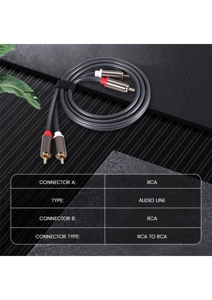 Rexlis 2 Rca - 2 Rca Erkek - Erkek Hifi Ses Kablosu Ofc Av Hoparlör Tel Tv DVD Amplifikatör Subwoofer Soundbar 1m (Yurt Dışından) fiyatları
