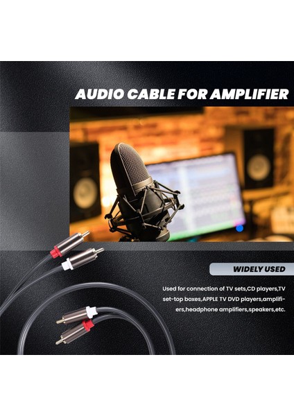 Rexlis 2 Rca - 2 Rca Erkek - Erkek Hifi Ses Kablosu Ofc Av Hoparlör Tel Tv DVD Amplifikatör Subwoofer Soundbar 1m (Yurt Dışından) fırsatları