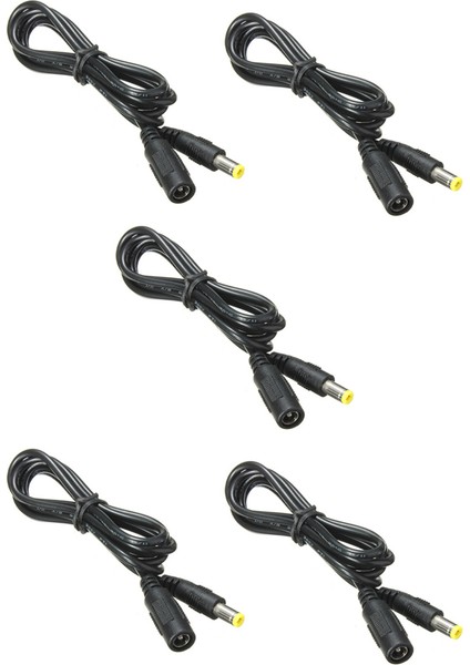 5 Pcs 5.5mm x 2,1mm Dc Güç Jack Erkek - Kadın Uzatma Kablosu Kablosu Kue Konektörü Uzunluk: 1,2 M (Yurt Dışından)