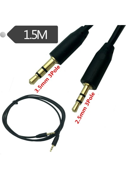 2x Yüksek Kaliteli 2,5 mm Erkek Ila 3,5 mm Erkek Ses Adaptör Kablosu, Araba Aux Erkek Ila Erkek ile Çalışır (1.5m) (Yurt Dışından) fırsatları