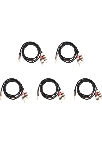 5x Jack 3.5mm Ila 2 Rca Ses Kablosu Aux Aux -Splitter 3.5mm Stereo Erkek - Erkek Rca Adaptör 2 Hoparlör Kablosu 1m (Yurt Dışından)