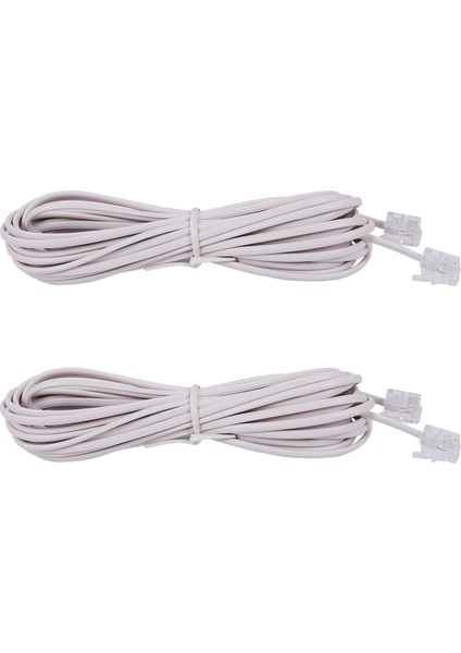 2x 6P2C RJ11 Erkek - Erkek Fiş Telefon Hattı Kablo Tel 5m (Yurt Dışından)