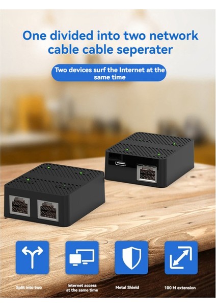2 Port Gigabit Ağ Anahtarı RJ45 Anahtar Ağ Splitter Kablosu Genişletici 1000MBPS Seçici Adaptör 1&#39;de 1 Out Siyah (Yurt Dışından)