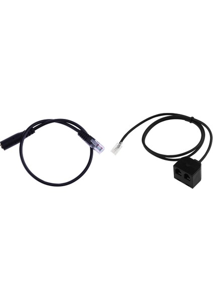 2pc 3.5mm Stereo Sesli Kulaklık, Cisco Jack Adaptörüne &amp; 1x Rj9 4P4C Erkek - Çift Kadın Portları Bağlayıcı Telefon Adaptörü (Yurt Dışından)