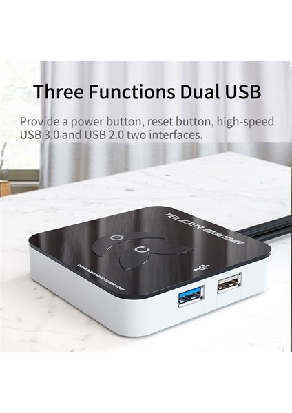 Teucer Masaüstü Bilgisayar Güç Anahtarı Güç Kaynağı Kablosu, USB 3.0 Harici Uzaktan Başlat Pc Anakart Gücü Açma/kapama Anahtarı (Yurt Dışından) fırsatları