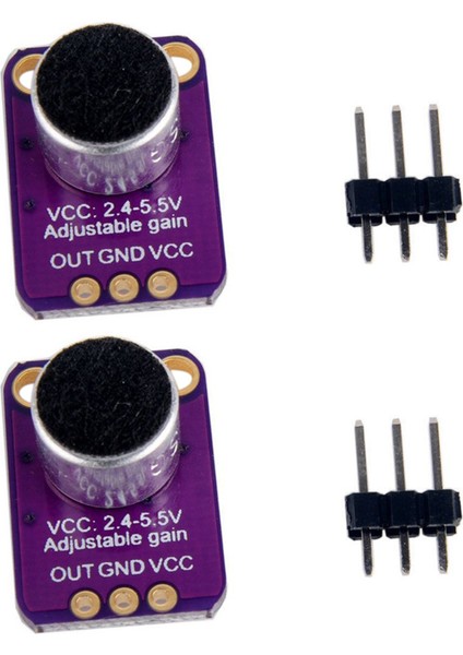 2x GY-MAX4466 Elektrik Mikrofon Amplifikatör Sensörü Ayarlanabilir Kazanç (Yurt Dışından)