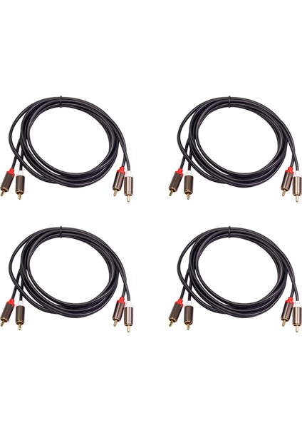 4x 2rca - 2 Rca Koaksiyel Ses Kablosu 3.5 Jack Stereo Rca Ses Kablosu Ev Sineması DVD Tv Amplifikatörü CD Soundbox (Yurt Dışından)