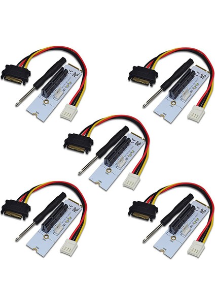 5x Ngff M.2-Pcı-E 4x Yükseltici Kartı M2 Anahtar M-Pcıe X4 Adaptör Eth Bitcoin Madenciliği Için LED Voltaj Göstergesi (Yurt Dışından)