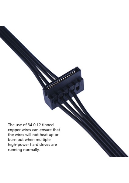 2pcs Mini 4pin - Çift 15PIN Sata HDD Güç Kablosu Mini 4p - Seri SSD Çift HDD Güç Kablosu, 45CM/17.7INCH (Yurt Dışından) modelleri