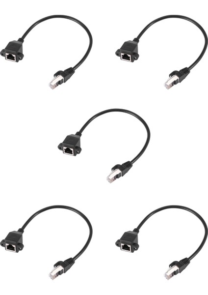 5x RJ45 Kadından Erkek Adaptör Ağı Uzatma Kablosu Paneli Montaj 27CM (Yurt Dışından)