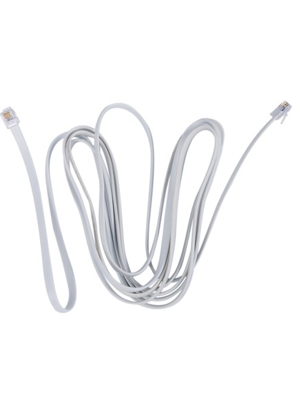 6P6C RJ11 Telefon Uzatma Faks Modem Kablo Hat 9.8ft Uzunluk Beyaz (Yurt Dışından)