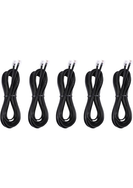 5x RJ11 6P4C Telefon Kablo Kablosu Adsl Modem 5 Metre (Yurt Dışından)