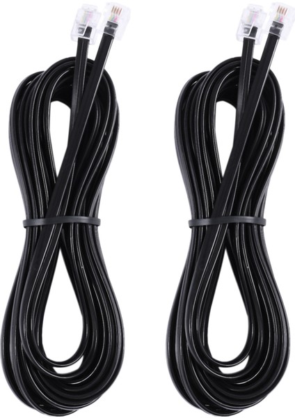 2x RJ11 6P4C Telefon Kablo Kablosu Adsl Modem 5 Metre (Yurt Dışından)