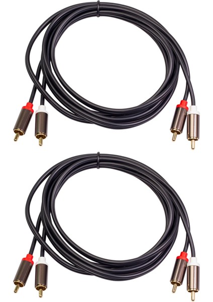 2x 2rca - 2 Rca Koaksiyel Ses Kablosu 3.5 Jack Stereo Rca Ses Kablosu Ev Sineması DVD Tv Amplifikatör CD Soundbox (Yurt Dışından)
