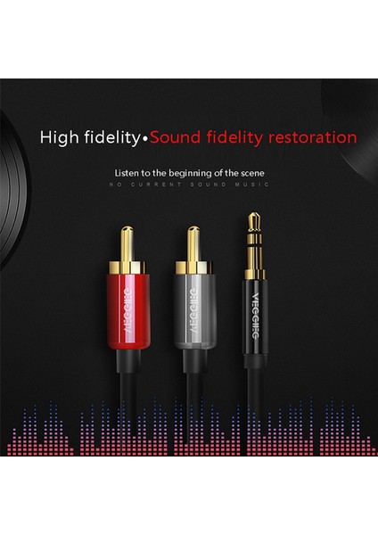 3x Vejgig Rca Kablosu 2rca Ila 3,5 Ses Kablosu 3.5mm Jack Rca Telefon Edife Ev Sineması DVD 2rca (2m) (Yurt Dışından) fiyatları