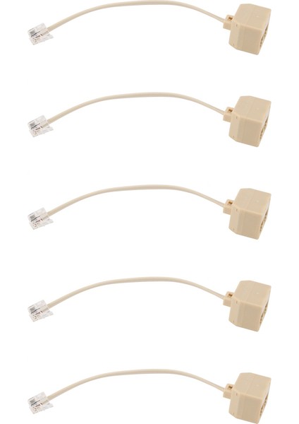 5x Telefon RJ11 Erkek Hattı Çift RJ11 Dişi Jack Filtre Ayırıcı Adaptör (Yurt Dışından)