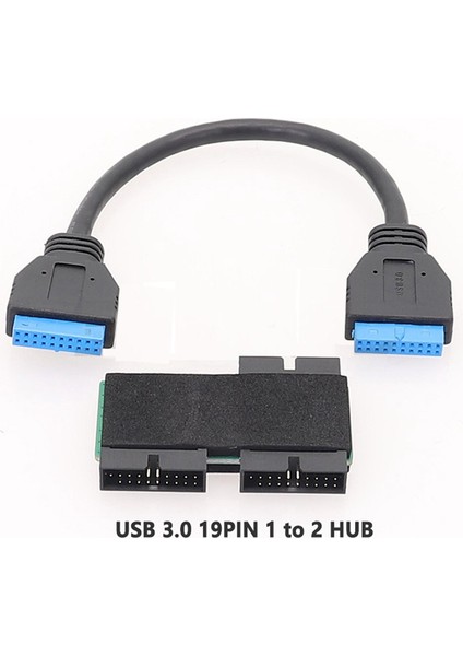 USB Hub 3.0 19PIN 1 Ila 2 Başlık Uzatma Kablosu ve Modüler Kablo Hattı ve Genişletme Kartı ile (Yurt Dışından) modelleri