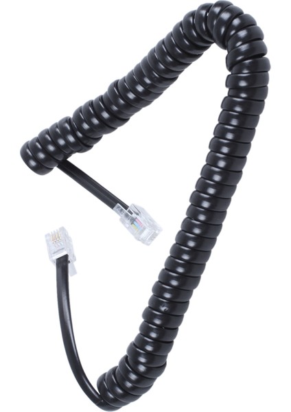 10X Yedek Rj9 4P4C Fiş Sarılmış Esnek Telefon Elleri Kablo Hattı Siyah (Yurt Dışından) modelleri