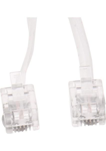 2x Beyaz Erkek 6P2C RJ11 Fiş Telefon Faks Modem Hat Kablosu, Sabit Telefon Için 14M (Yurt Dışından) fiyatları