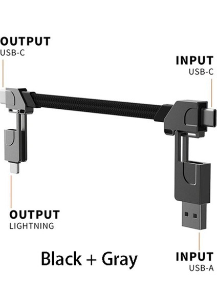 6ın1 Çok Fonksiyonlu Hızlı Şarj Kablosu Keychain Iphone 27W Için Pd Android Type-C 100W Şarj Veri Kablosu (Yurt Dışından) fiyatları