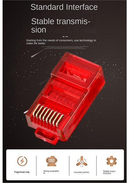 RJ45 Ağ Kablosu Modüler Fiş Ethernet Kablo Kıvrım Konnektörü Kalıcı 8 Pin Modüler Utp Pc Adaptörü Için Kristal Fiş (Yurt Dışından) fiyatları