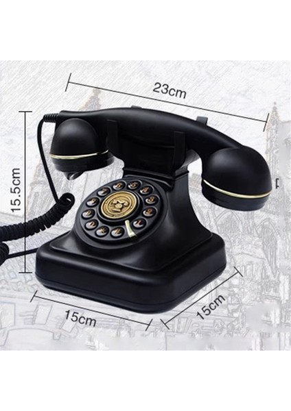 Kablolu Sabit Hat Retro Eklenti Ev Sabit Kablolu Sabit Hat, Antik Avrupa Tarzı Ofis Telefonu (Yurt Dışından) fırsatları