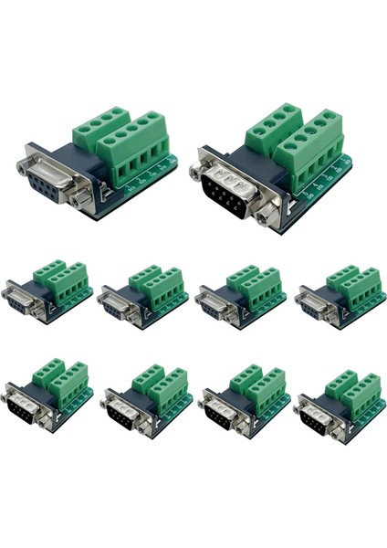 10PCS Db9 Lehimsiz Konektör, RS232 D-Sub Seri 2 Satır 9 Pin Piriş Portu Terminal Adaptörü Kesme Kartı Somunlu (Yurt Dışından)