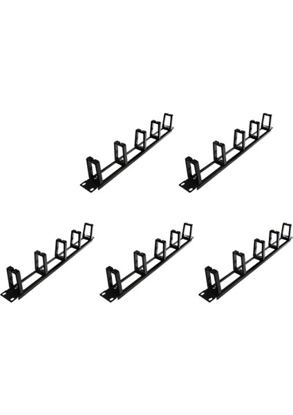 5x 19 Inç 1u Raf Dolapları Kablo Yönetim Ağı Organizatör Içi Boş Metal Base Beş Yüzük Çıkarılabilir Tel Yöneticisi Çerçeve (Yurt Dışından)