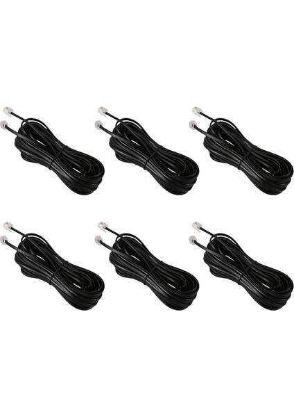 6x RJ11 6P4C Telefon Kablo Kablosu Adsl Modem 10 Metre (Yurt Dışından)