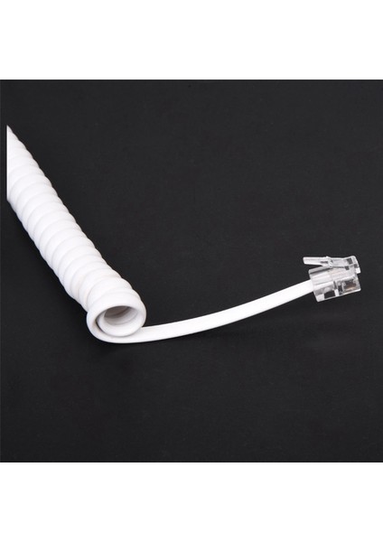 5 Adet 1.5m 4.9ft Beyaz Esnek Rj9 4P4C Ahize Telefon Buzlu Kablo Kablosu (Yurt Dışından) fiyatları