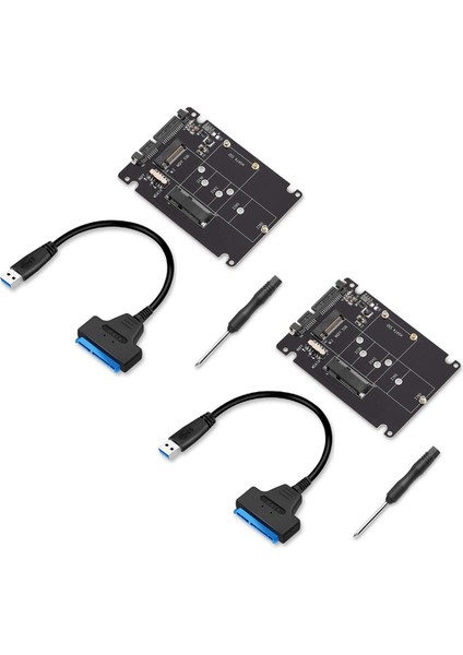 2x M.2 Ngff Veya Msata - Sata 3.0 Adaptörü USB 3.0 Ila 2.5 Sata Sabit Disk 2, 1 Dönüştürücü Okuyucu Kart Kablolu (Yurt Dışından)