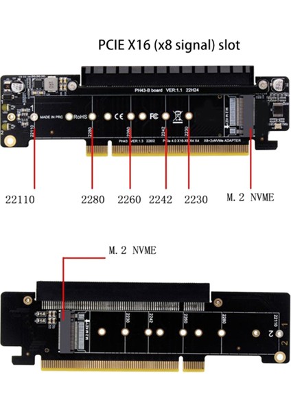 2x Pcıe 4.0 Kanal Ayırtıcı Genişleme Yükseltici Kartı 8+4+4hyper Ultra Dörtlü Vroc M.2 Nvme Port Genişleme Yükseltici Kartı (Yurt Dışından) modelleri