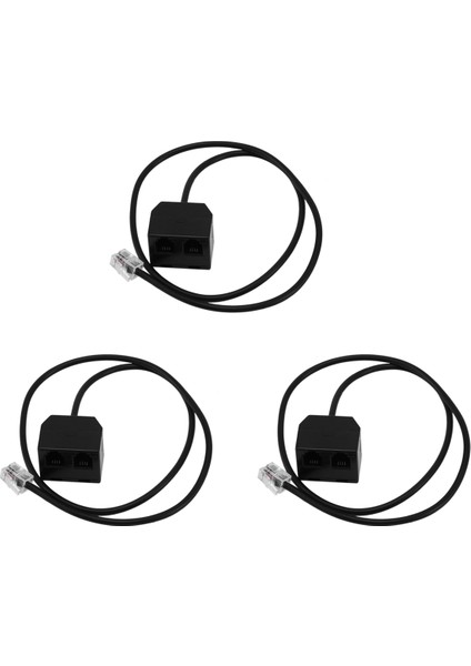3x Rj9 4P4C Erkek - Çift Kadın Portları Bağlayıcı Telefon Adaptör Kablo Tel Telefon Uzatma Kablosu (Yurt Dışından)