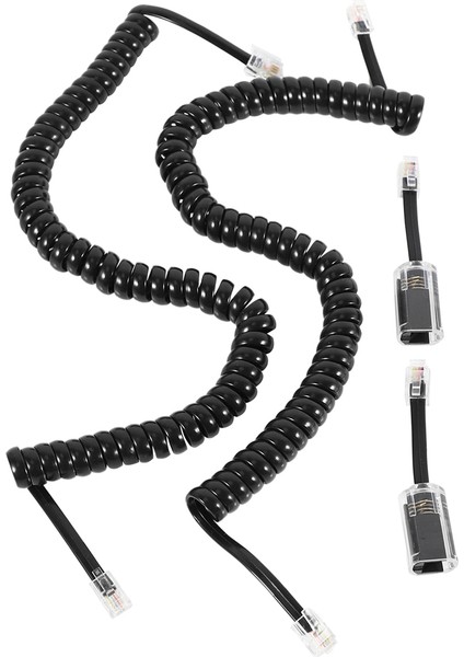 4x Siyah Sarmal Telefon Ahize Kablosu 1.1 Ft Sarmal 4x Siyah Genişletilmiş Döndürülebilir Telefon Kablosu Detangler Sabit Hattı (Yurt Dışından) modelleri