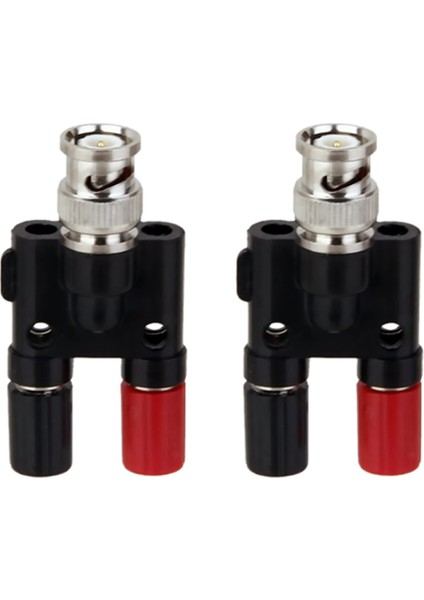 2x Bnc Fiş 4mm Muz Tapası Ayırma Konnektörü Bnc Erkek Fiş 2 x 4mm Muz Kadın Kriko Soket Adaptörü (Yurt Dışından)