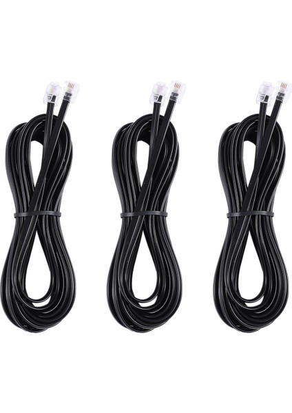 3x RJ11 6P4C Telefon Kablo Kablosu Adsl Modem 5 Metre (Yurt Dışından)