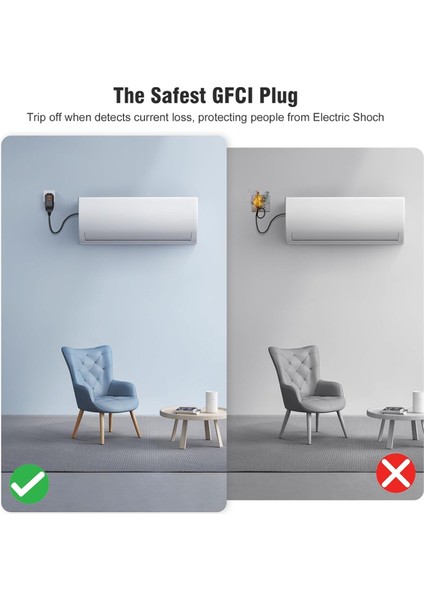 2pcs Gfcı Fiş Değiştirme, Yedek Fiş 2-Eğimli 15AMP 2-Telesen (Yurt Dışından) indirimleri