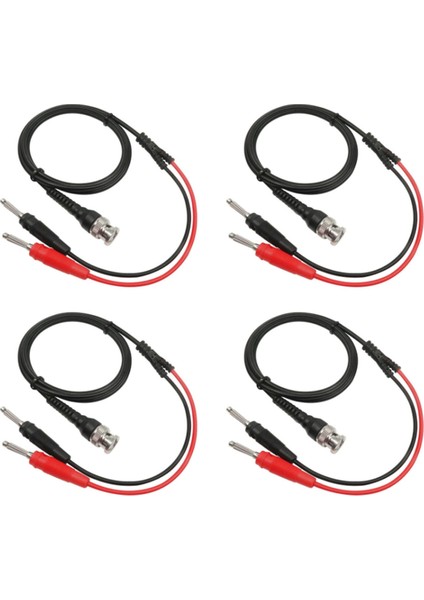 4x P1009 Bnc Ila Çift 4mm Istiflenebilir Muz Fiş Testi Kurşun Prob Osiloskop Sinyal Jeneratörü Için Bnc Kablosu 120CM (Yurt Dışından)