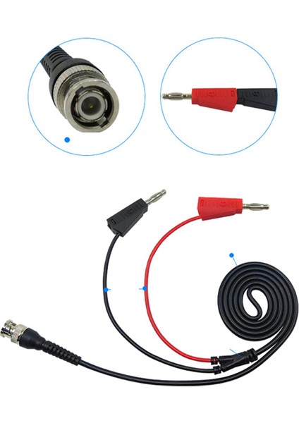 4x P1009 Bnc Ila Çift 4mm Istiflenebilir Muz Fiş Testi Kurşun Prob Osiloskop Sinyal Jeneratörü Için Bnc Kablosu 120CM (Yurt Dışından) fiyatları
