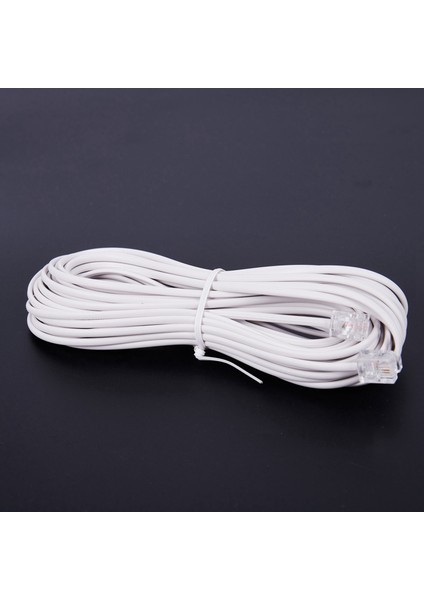 2pcs 10M RJ11 Telefon Konnektörü Uzatma Kablosu Beyaz (Yurt Dışından) fırsatları