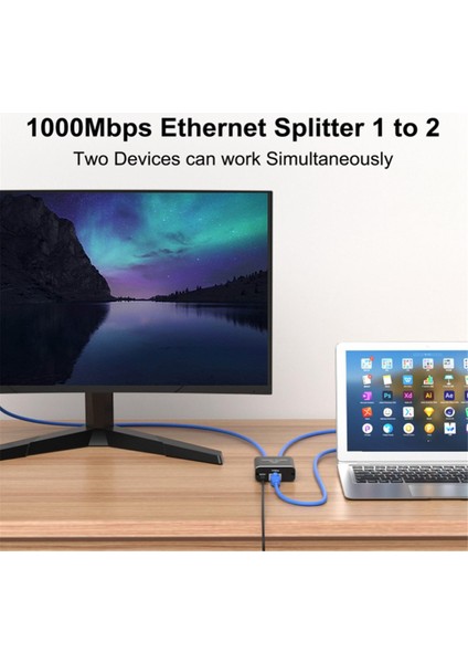 1000MBPS Ağ Splitter Ethernet Splitter 2 Pc Dizüstü Bilgisayar Ağı RJ45 Ayrıştırıcı 1&#39;de 1 Out Gigabite Ethernet Splitter (Yurt Dışından) fiyatları